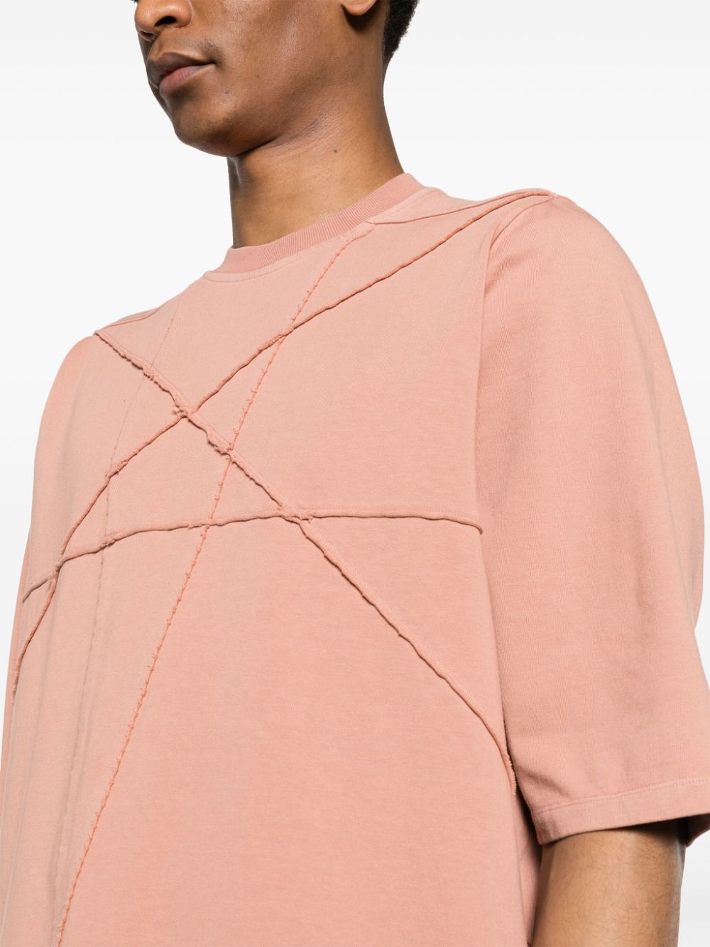 Shop Rick Owens Drkshdw Jumbo Ss Cotton T-shirt In Pink