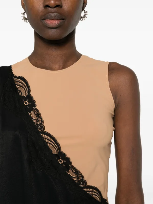 Maison Margiela Lace-trim Dress - Black Maison Margiela Lace-trim Dress - Black