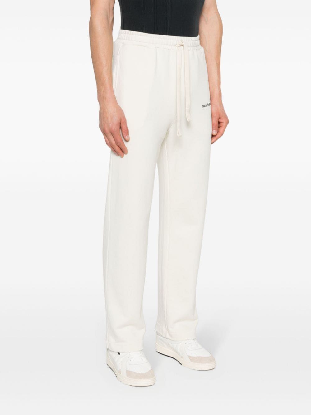 Shop Palm Angels Logo-embroidered Track Pants In White