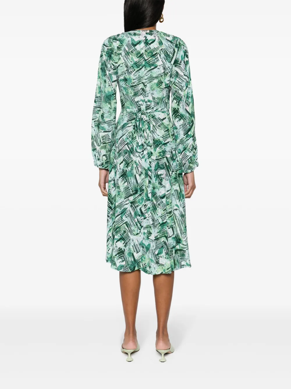 DVF Diane von Furstenberg Leo omkeerbare wikkeljurk Groen