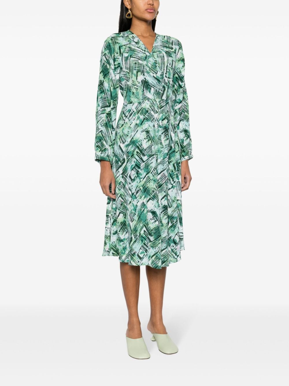 Shop Diane Von Furstenberg Leo Reversible Wrap Midi Dress In Green