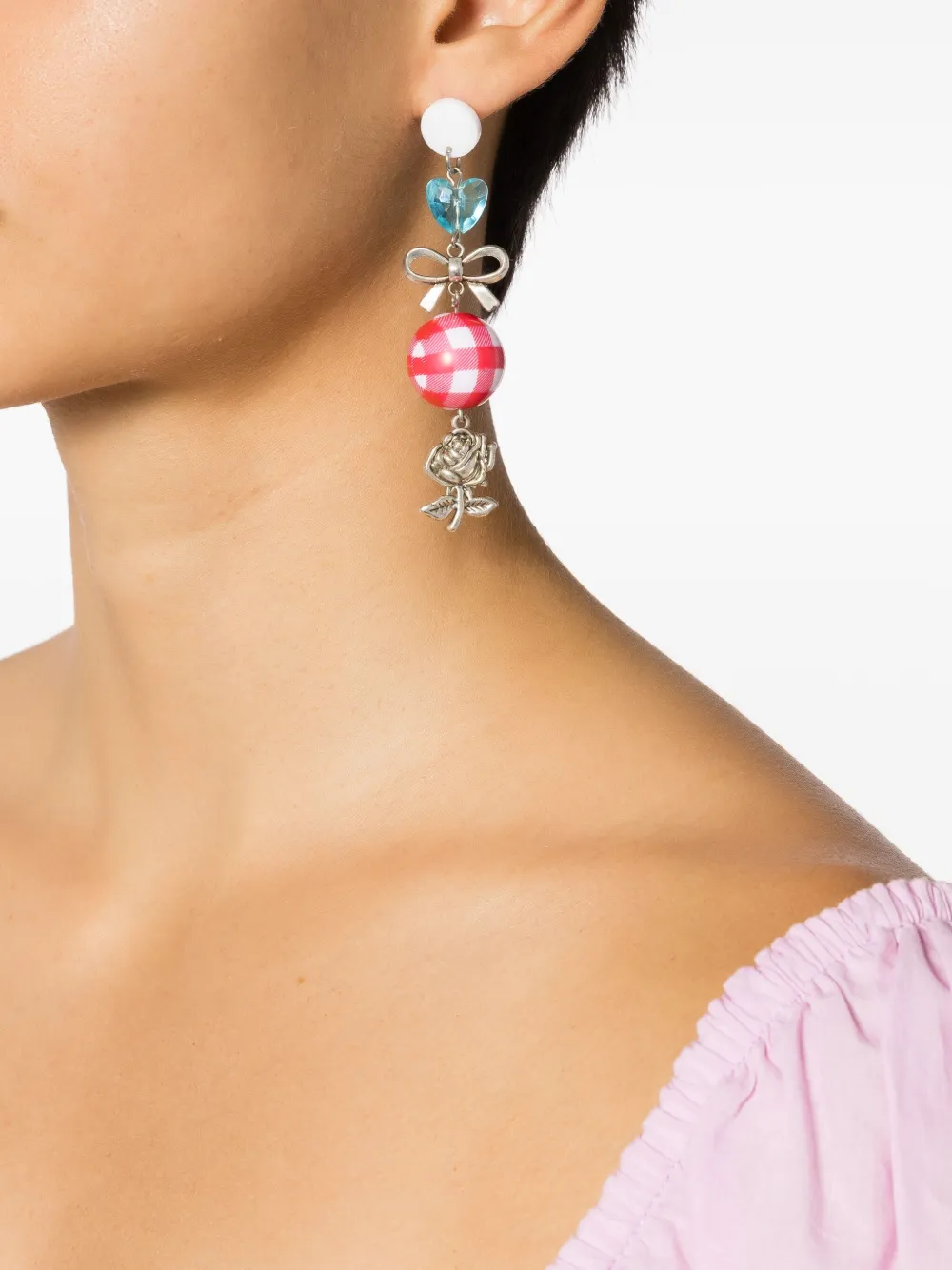 Amir Slama bow heart-motif drop earrings | Image 2