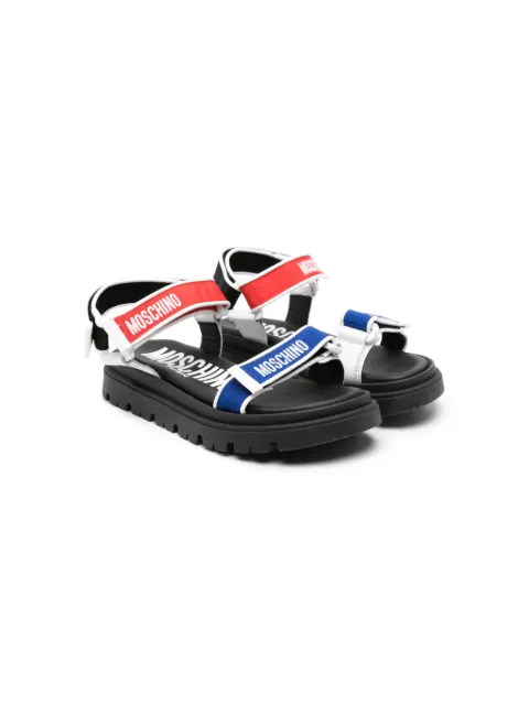 Moschino Kids logo-print touch-strap sandals