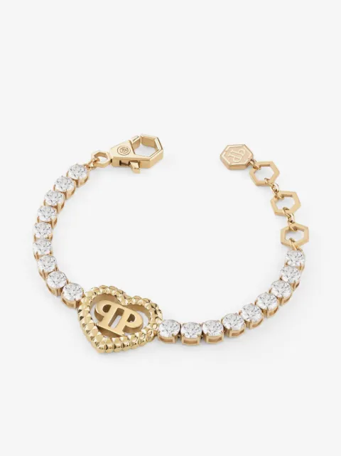 Philipp Plein rocked hearts tennis bracelet 