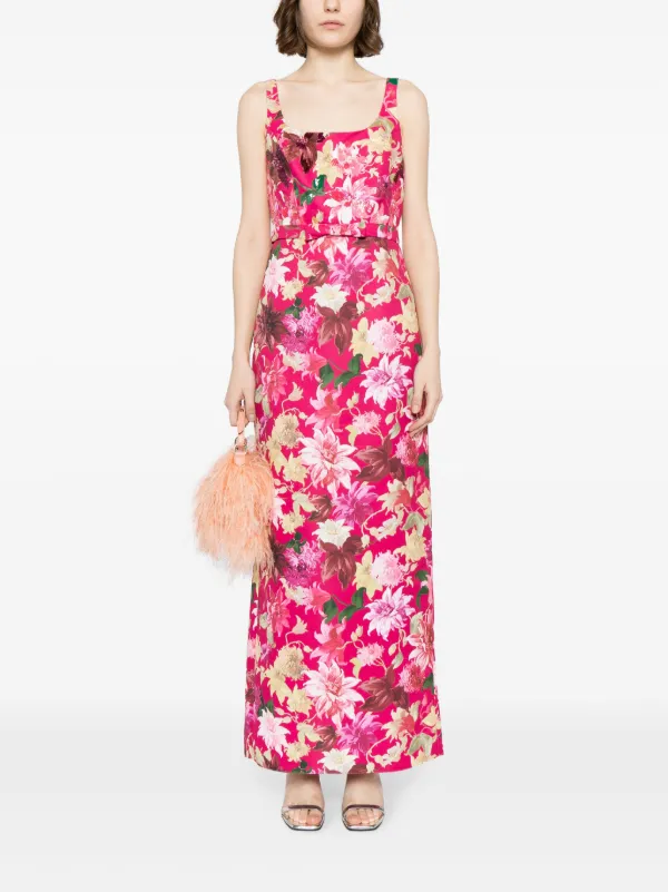 sachin and babi pink floral dress Sachin & Babi "Lana" Fitted Floral Gown