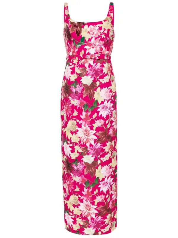 sachin and babi pink floral dress Sachin & Babi Lana Gown - Deep Pink Dahlia