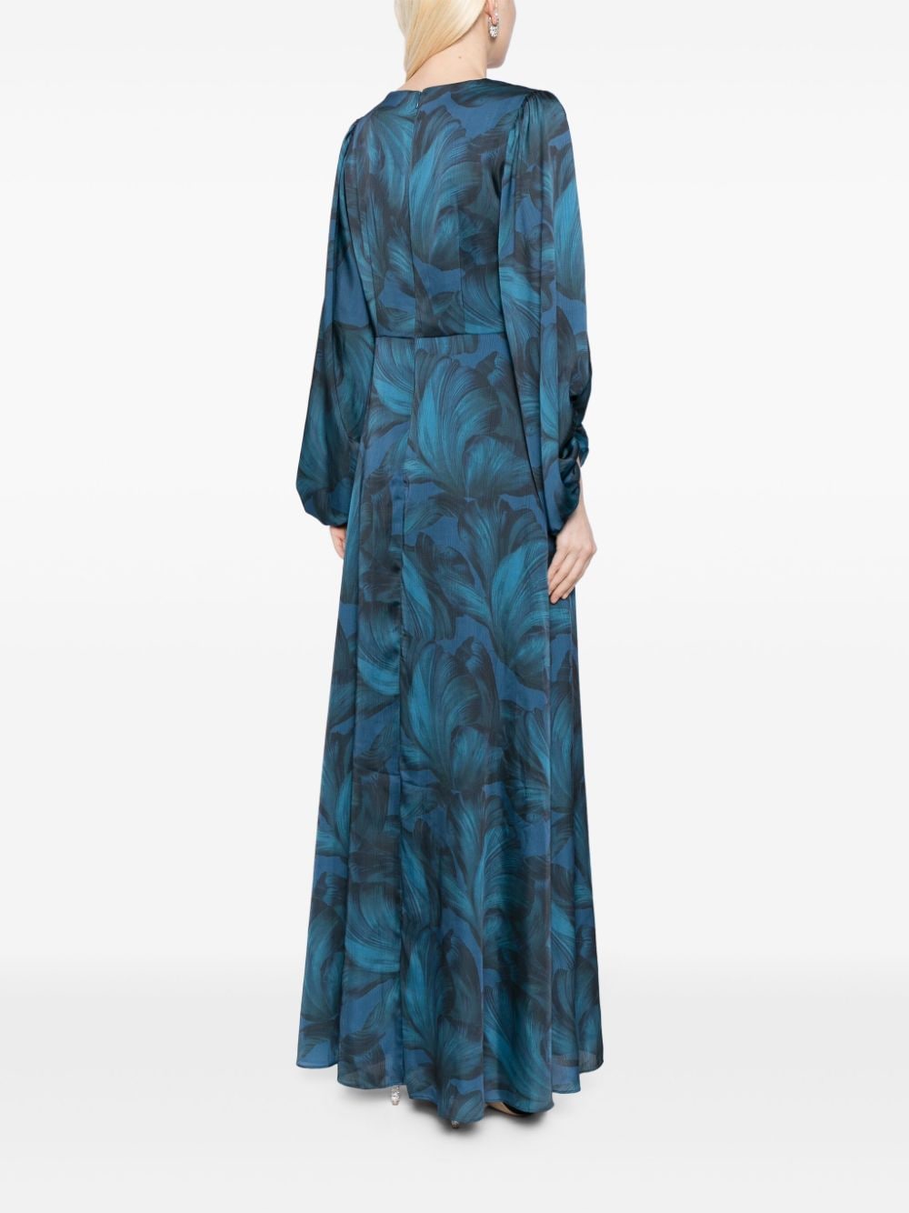 Shop Sachin & Babi Jenny Floral-print Gown In Blue