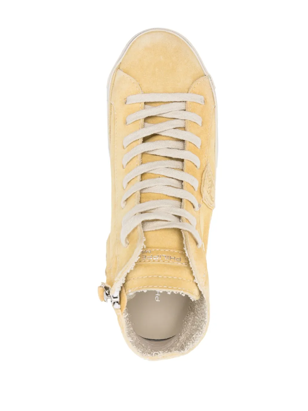 Shop Philippe Model Paris Prsx Leather High-top Sneakers In Yellow