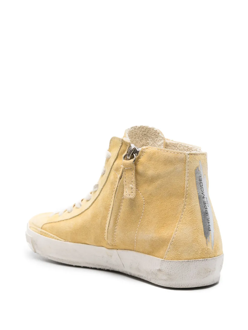 Shop Philippe Model Paris Prsx Leather High-top Sneakers In Yellow