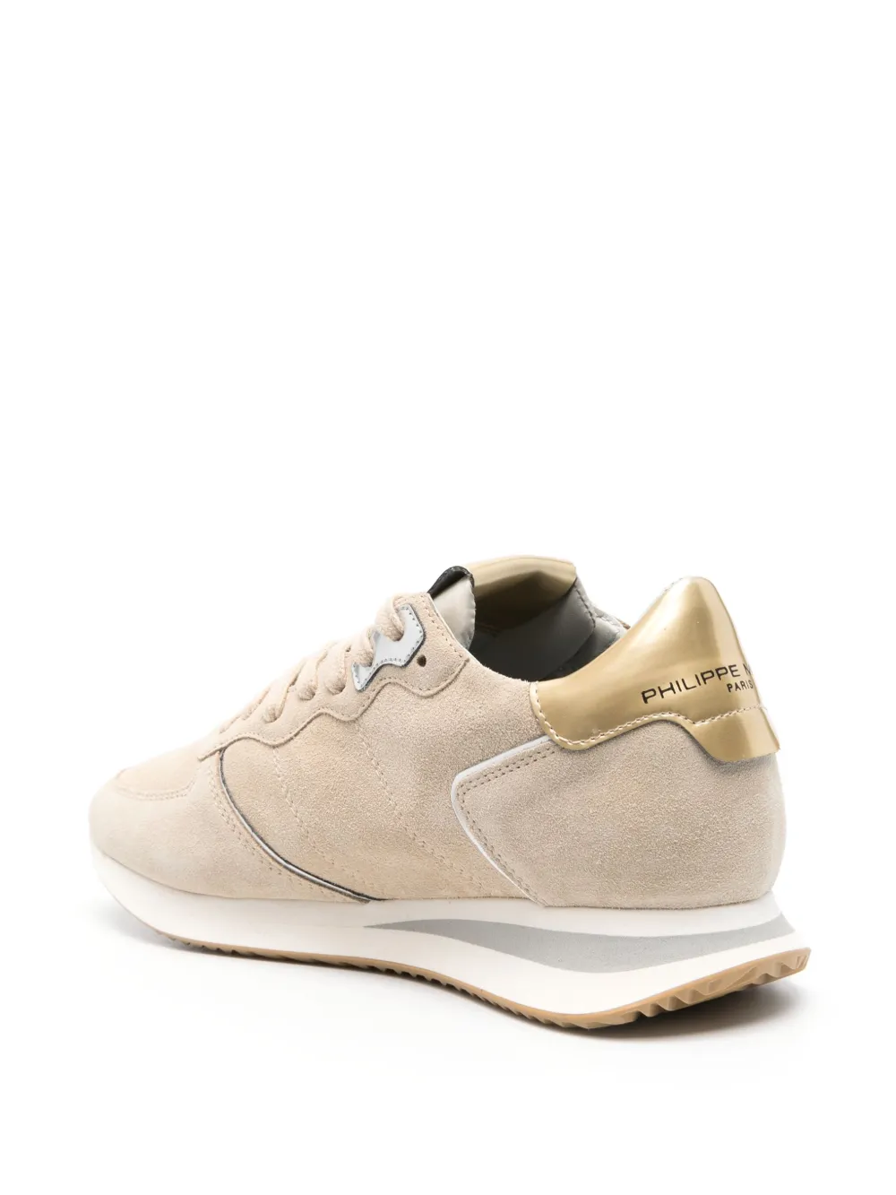 Shop Philippe Model Paris Trpx Leather Sneakers In Neutrals