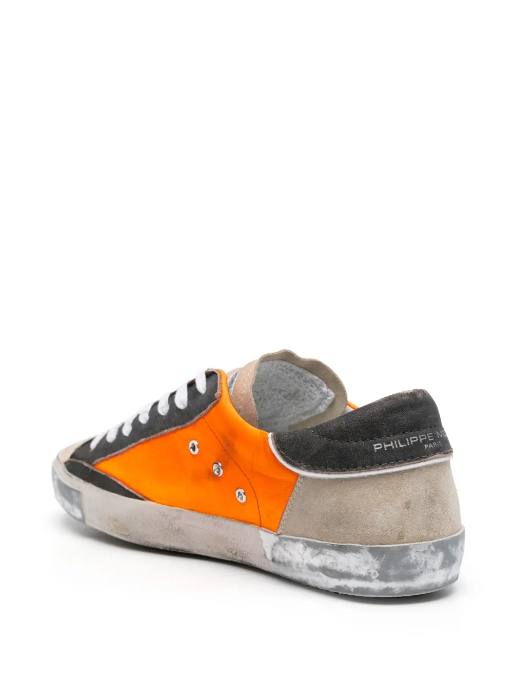 Shop Philippe Model Paris Prsx Distressed-effect Sneakers In 橘色