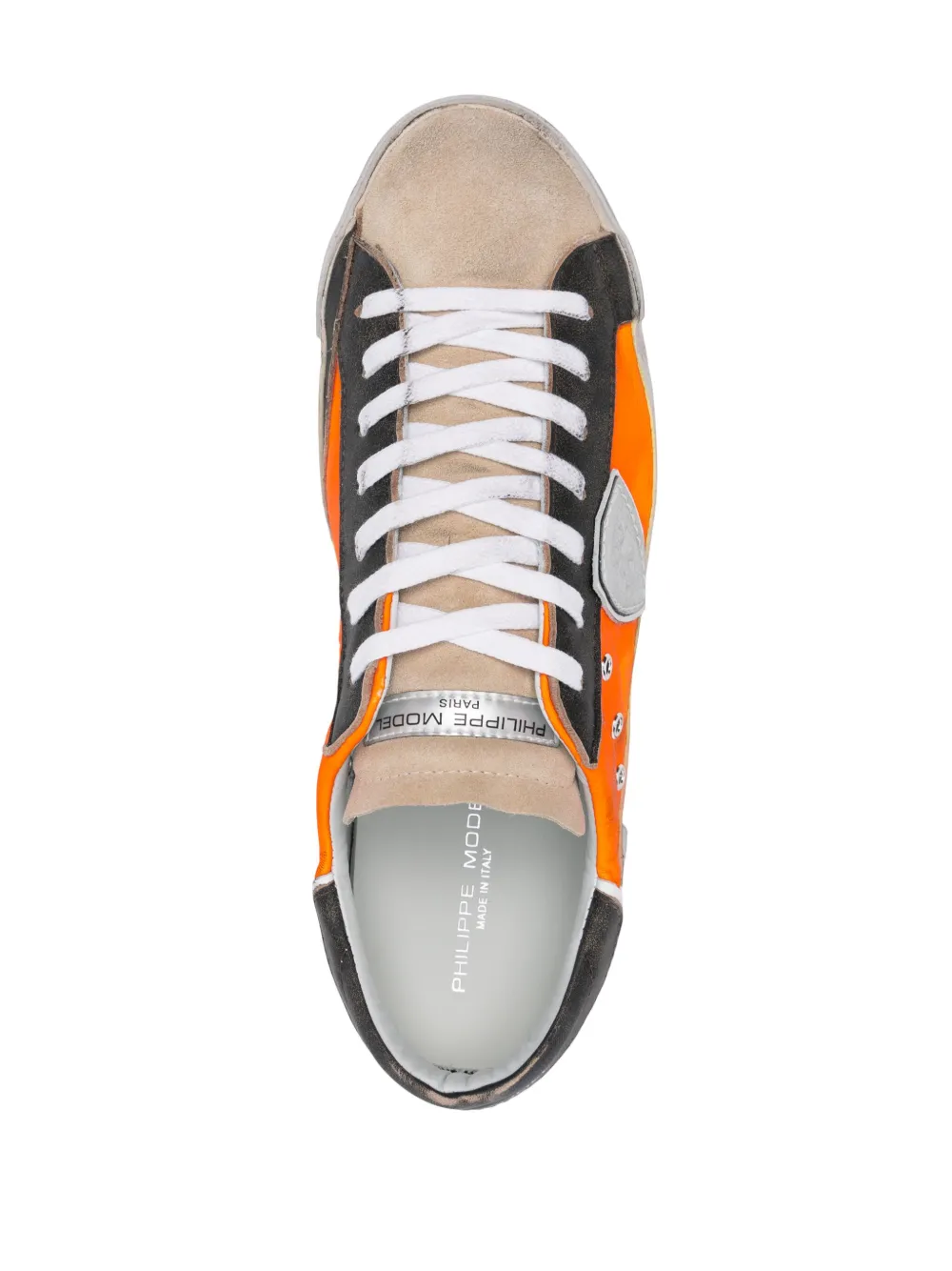 Philippe Model Prsx Distressed-effect Sneakers In 橘色