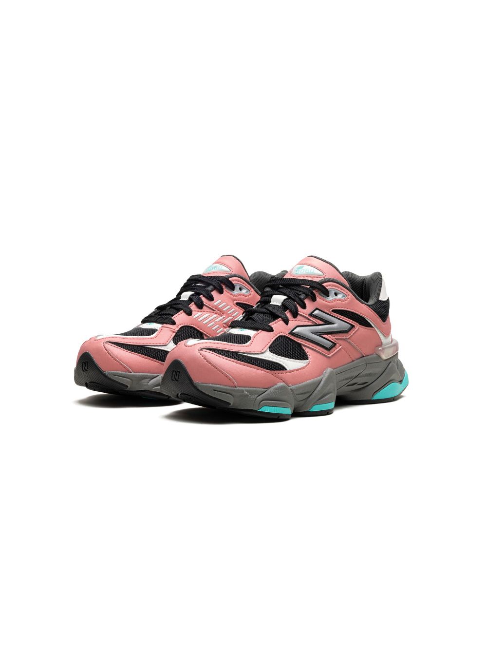 Shop New Balance 9060 "pink Teal" Leather Sneakers