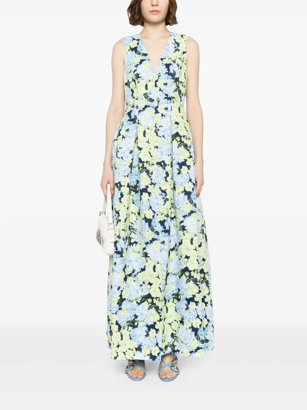 Sachin & Babi Avondjurk met bloemenprint Blauw
