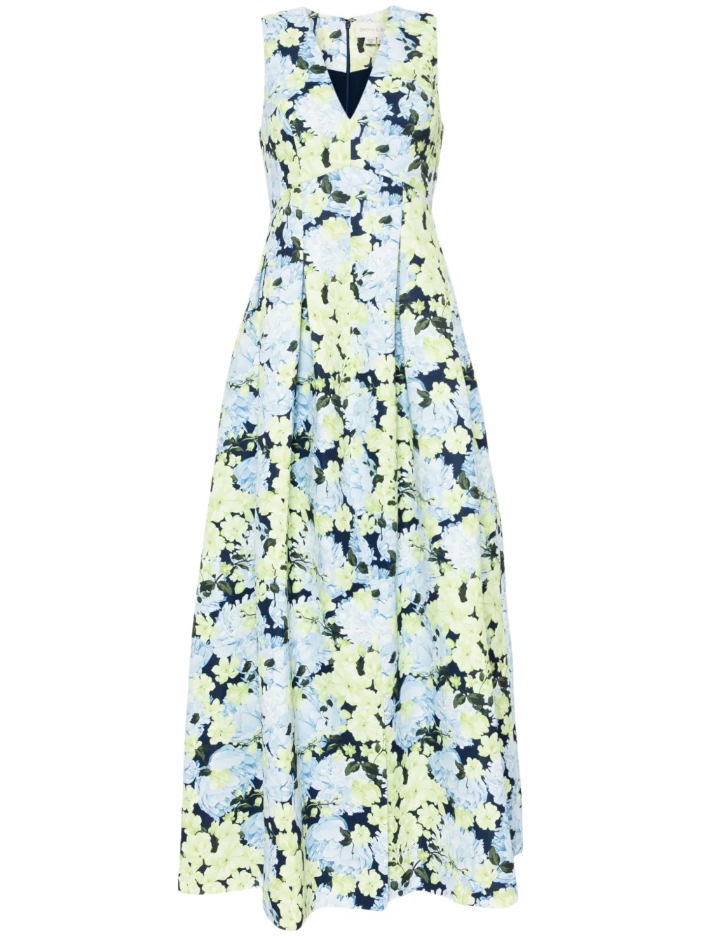 Sachin & Babi Brooke Floral-print Gown In Blue