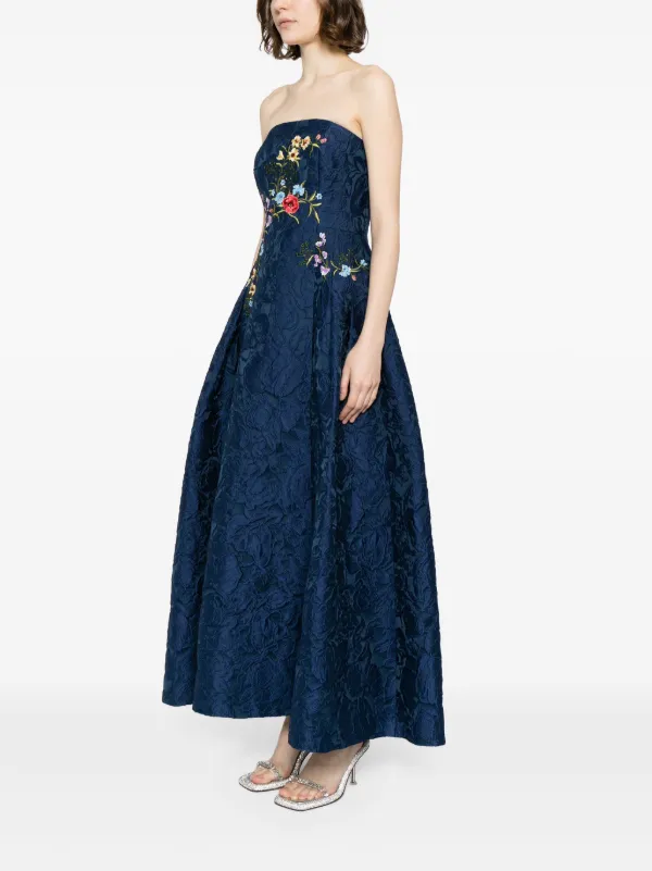 sachin and babi blue floral dress BRIELLE GOWN in ICE BLUE GARDEN