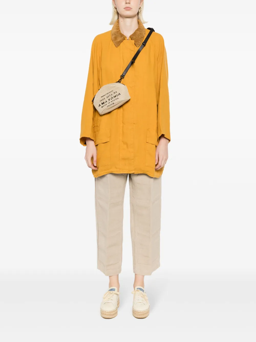 Osklen Jaqueta de linho com gola em veludo cotelê | Jaqueta oversized | Image 2