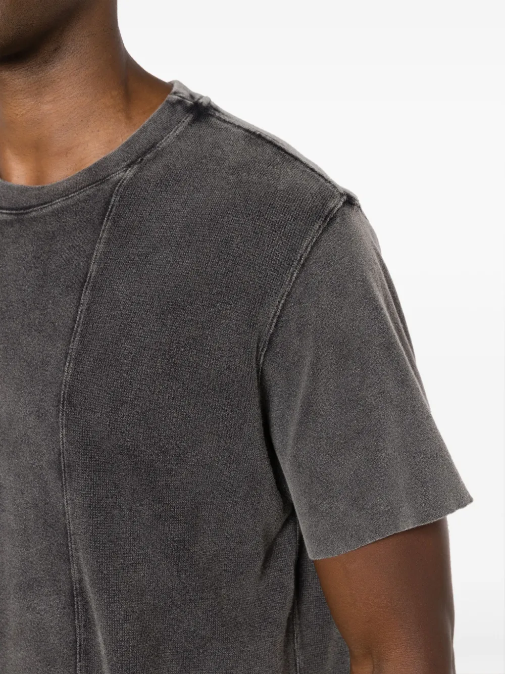 Osklen Asymmetrisch T-shirt met acid wassing Grijs
