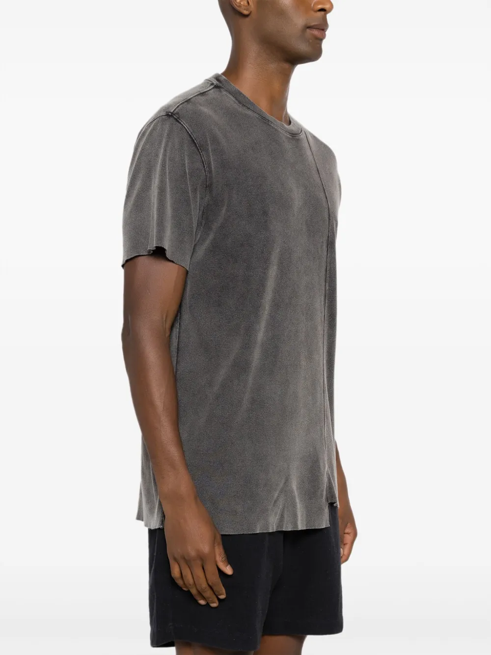 Osklen Asymmetrisch T-shirt met acid wassing Grijs