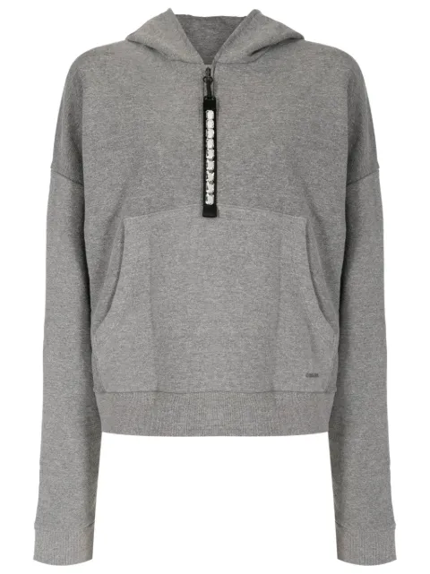 Osklen crystal-embellished half-zip hoodie