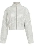 Osklen micro-perforated leather bomber jacket - White