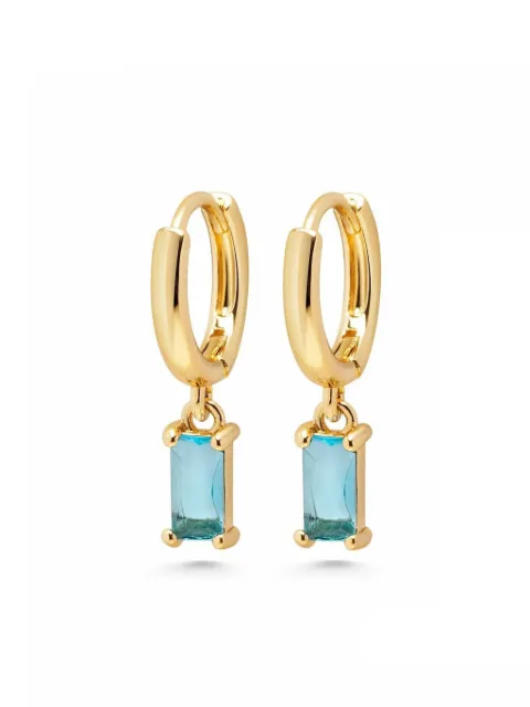 Nialaya Jewelry sterling silver zirconia-charm huggie earrings