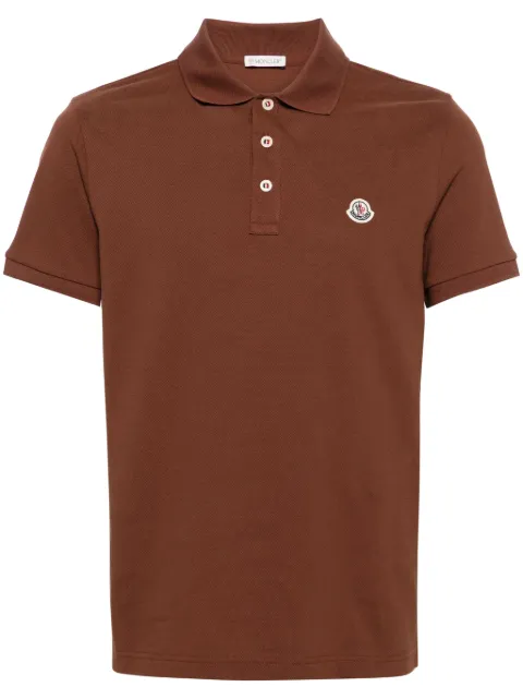 Moncler logo-patch cotton polo shirt