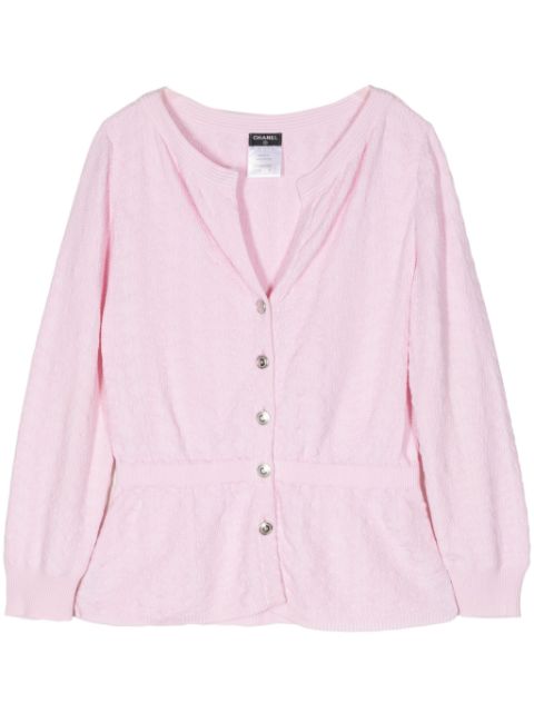 HOT SALE CHANEL 2000s CC-buttons cotton cardigan Women