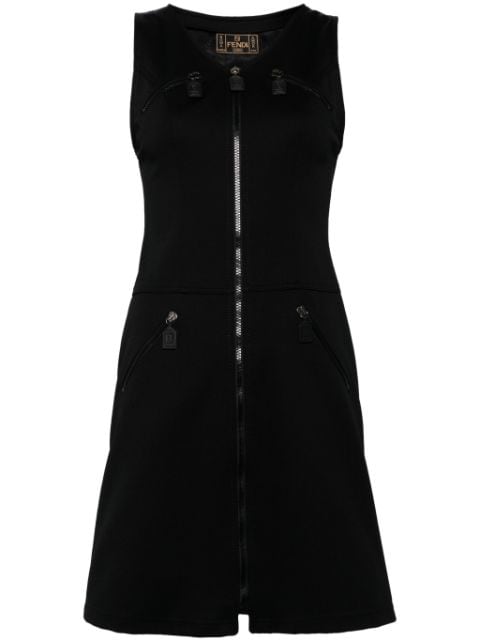 Fendi Pre-Owned فستان بتصميم A ونقش شعار الماركة وبدون أكمام