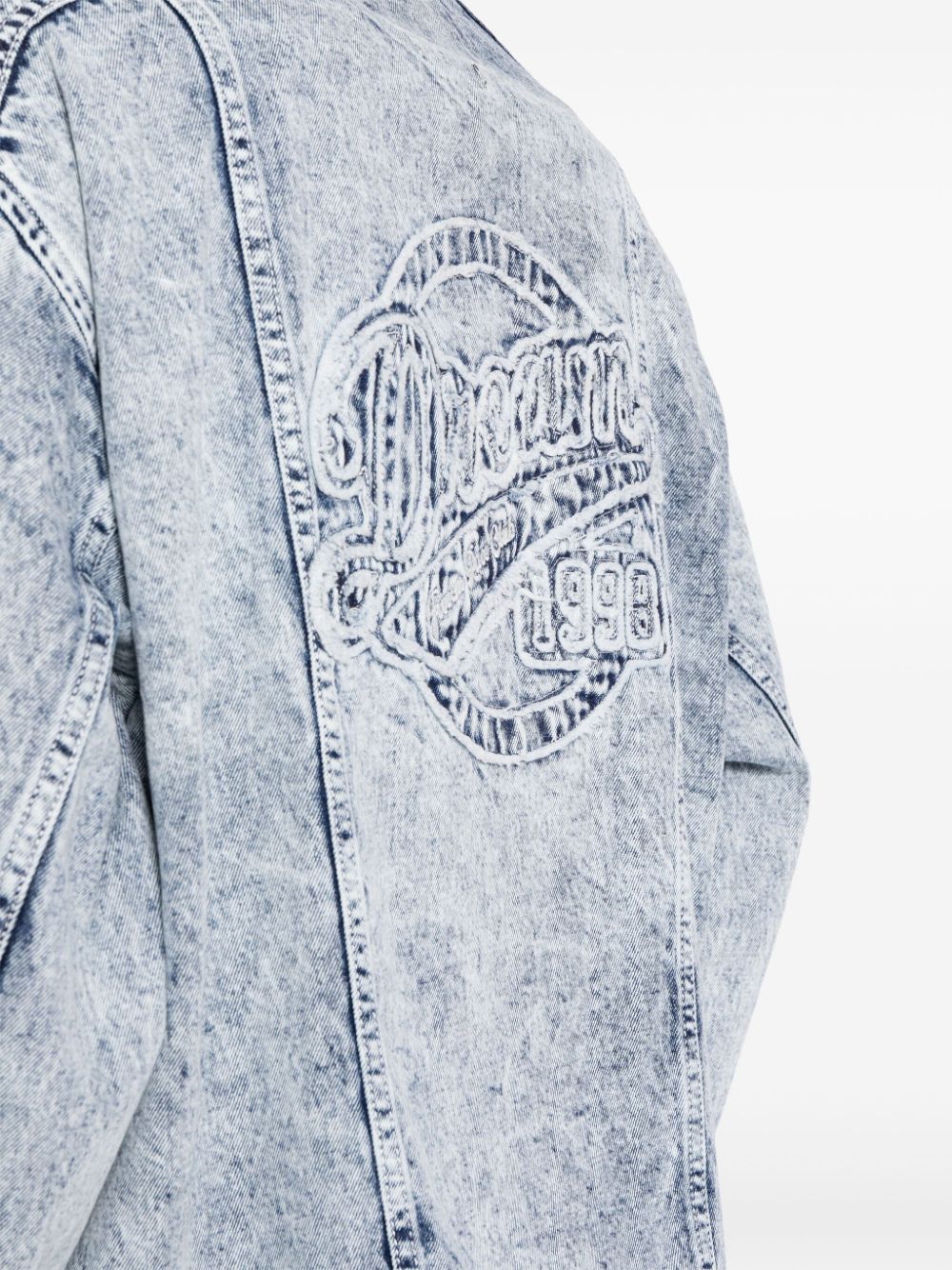 Shop Five Cm Zip-up Denim Jacket In Blau