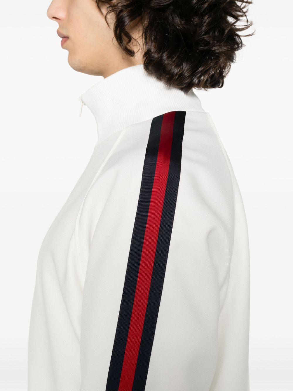 Shop Gucci Web Stripe-trim Track Jacket In Weiss