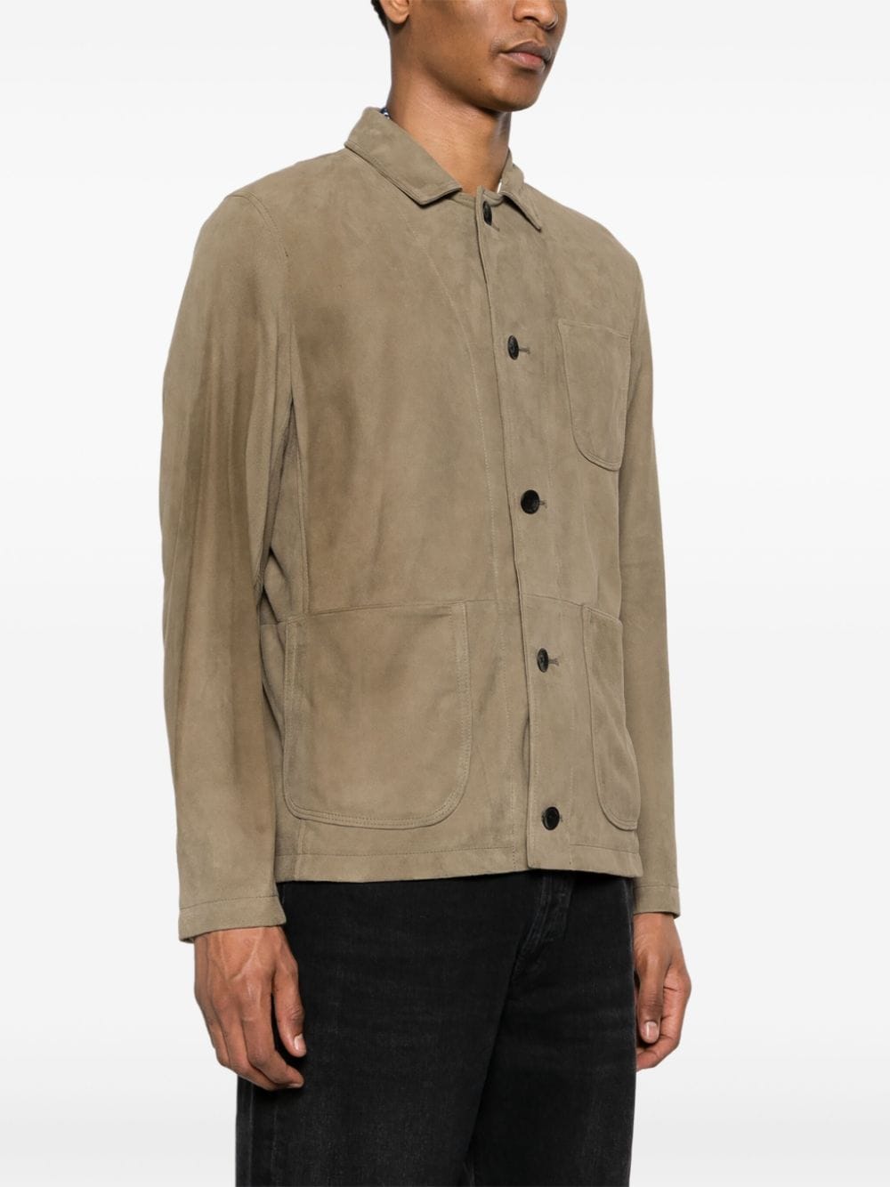 Shop Rag & Bone Evan Suede Shirt Jacket In Grau