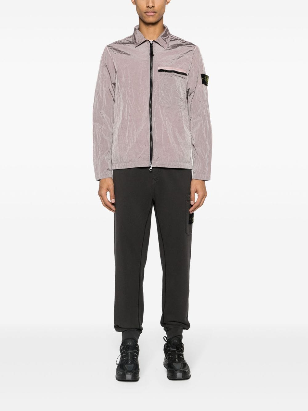 Stone Island Shirtjack met Compass-logopatch - Paars
