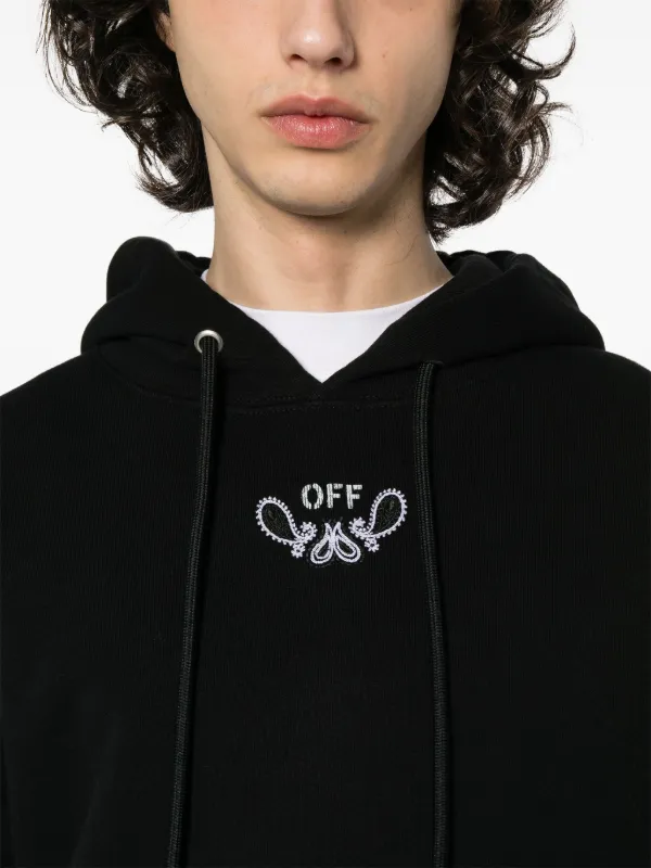 Off White Bandana Arrows embroidered Hoodie Black FARFETCH ZA