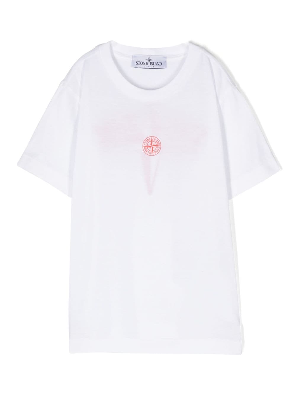 Stone Island Junior Kids' Compass-motif Cotton T-shirt In White