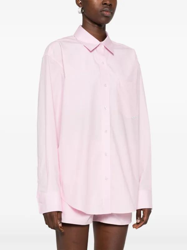Alexander Wang logo-appliqué Velour Zip Hoodie | Pink | FARFETCH