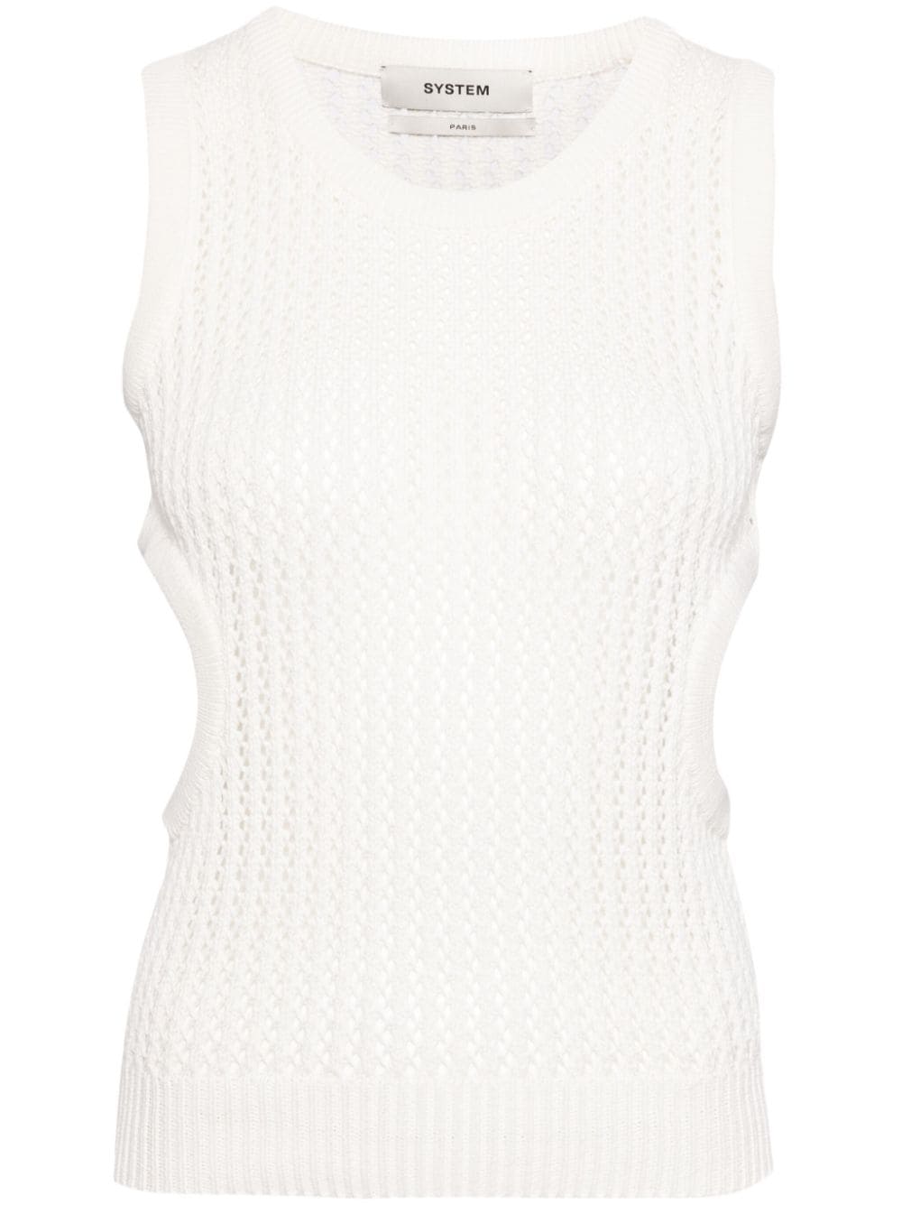 System Skashi crochet-knit tank top - Bianco