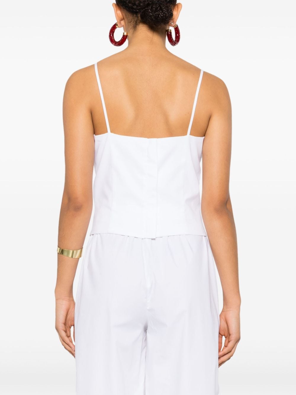 Shop Federica Tosi Lace-up Corset Top In White