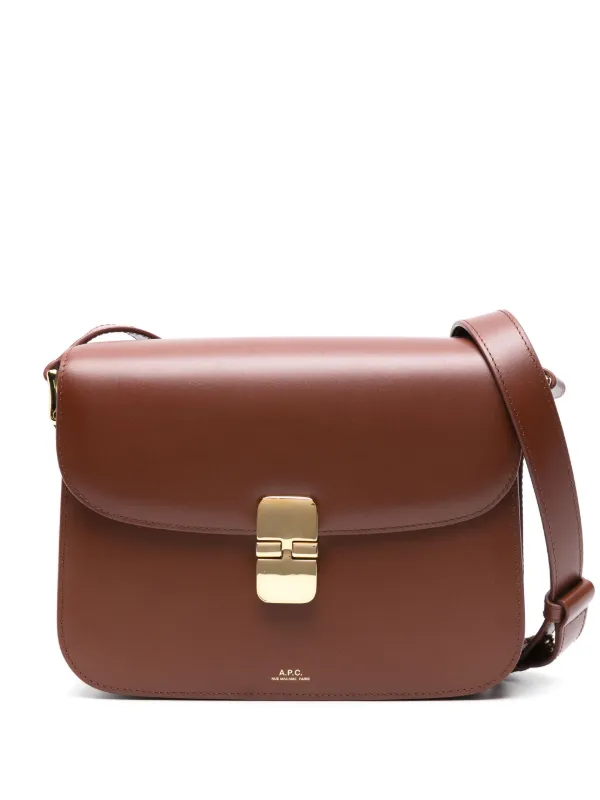 A.P.C. グレース レザーショルダーバッグ | ブラウン | FARFETCH JP