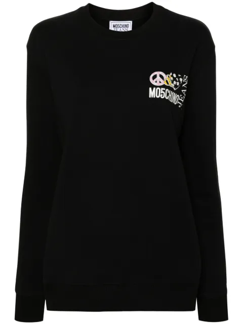MOSCHINO JEANS logo-print cotton sweatshirt