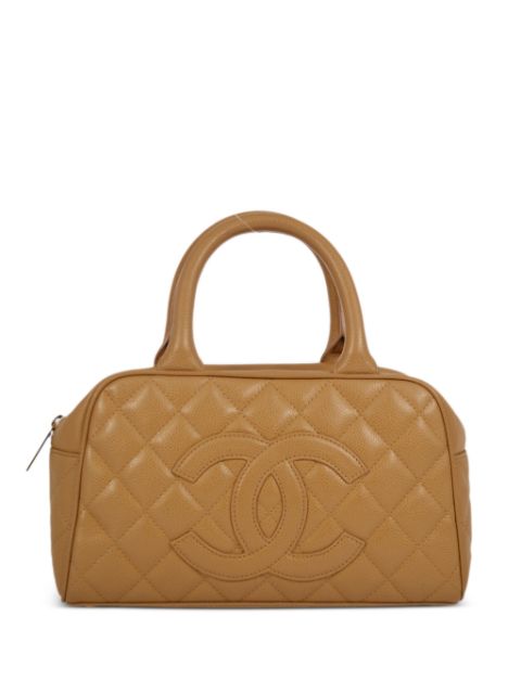 Cheap HOT SALE CHANEL 2003 CC diamond-quilted bowling bag Women