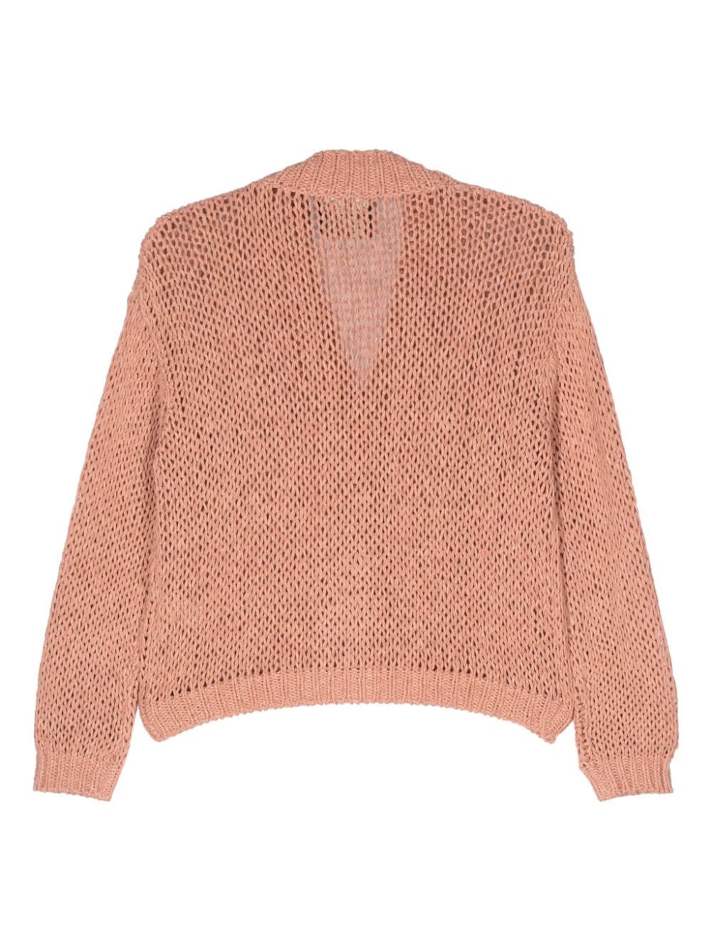 Shop Roberto Collina Open-knit Cardigan In Pink