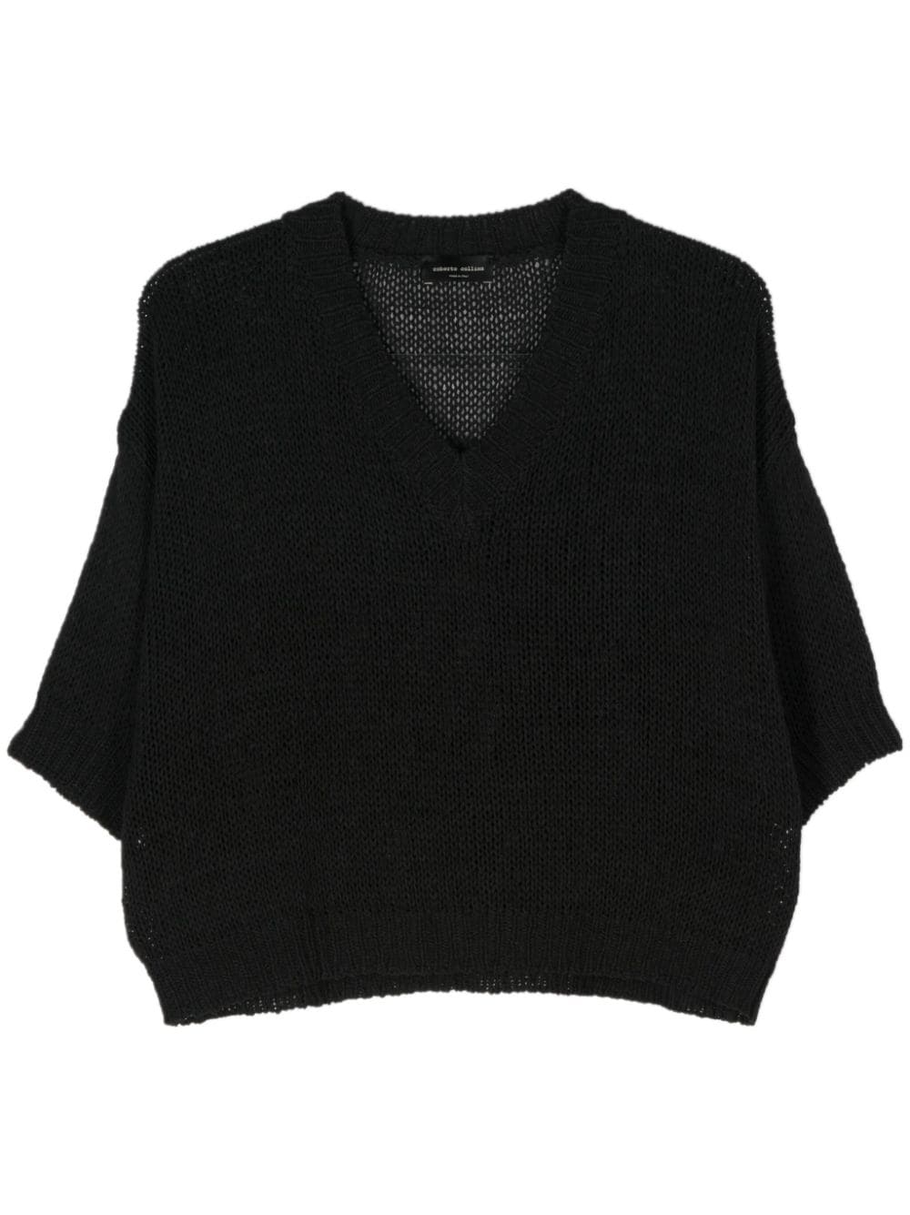 Roberto Collina Open-knit Jumper In Black