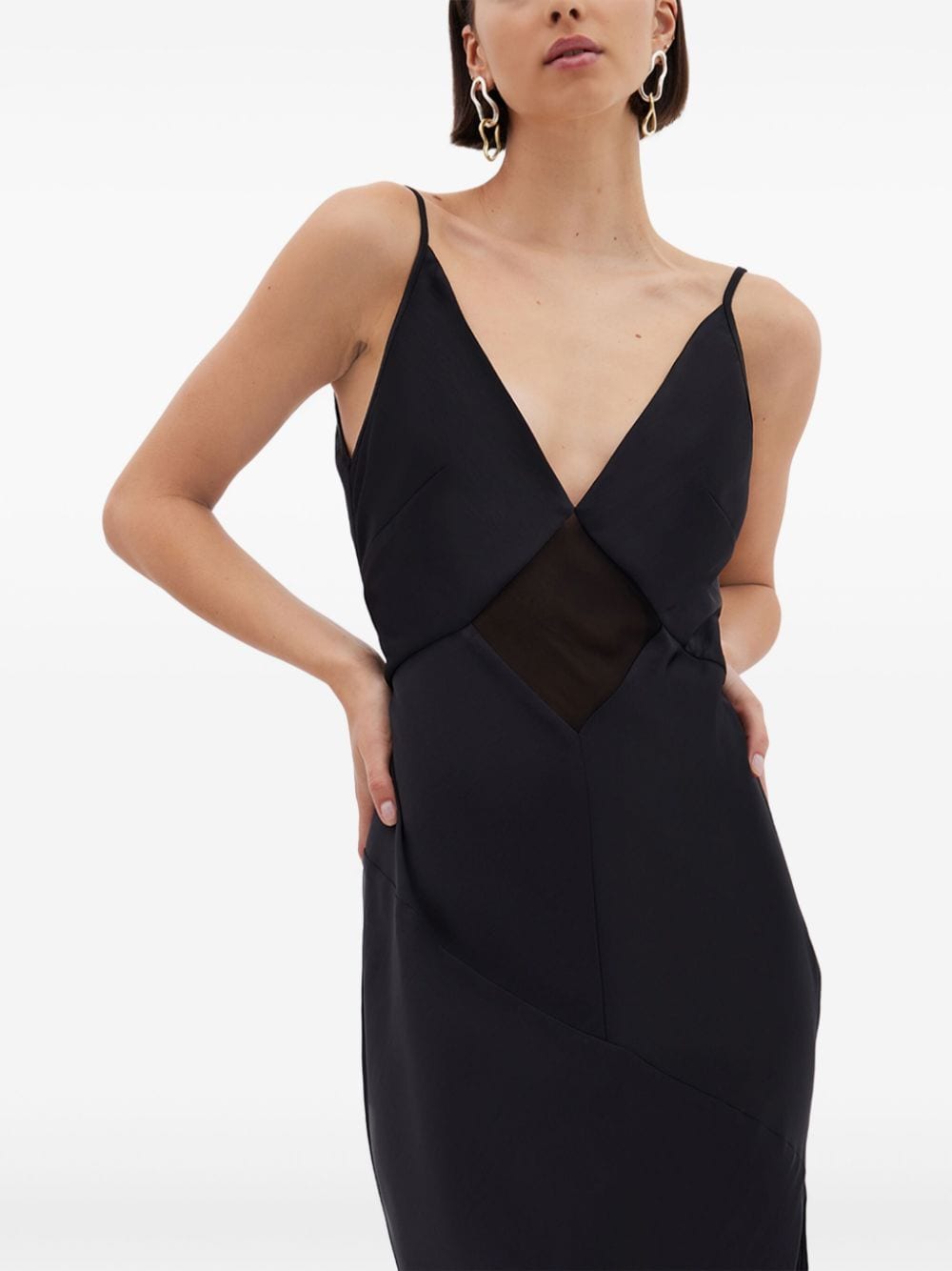 Shop Rachel Gilbert Venus V-neck Gown In Schwarz