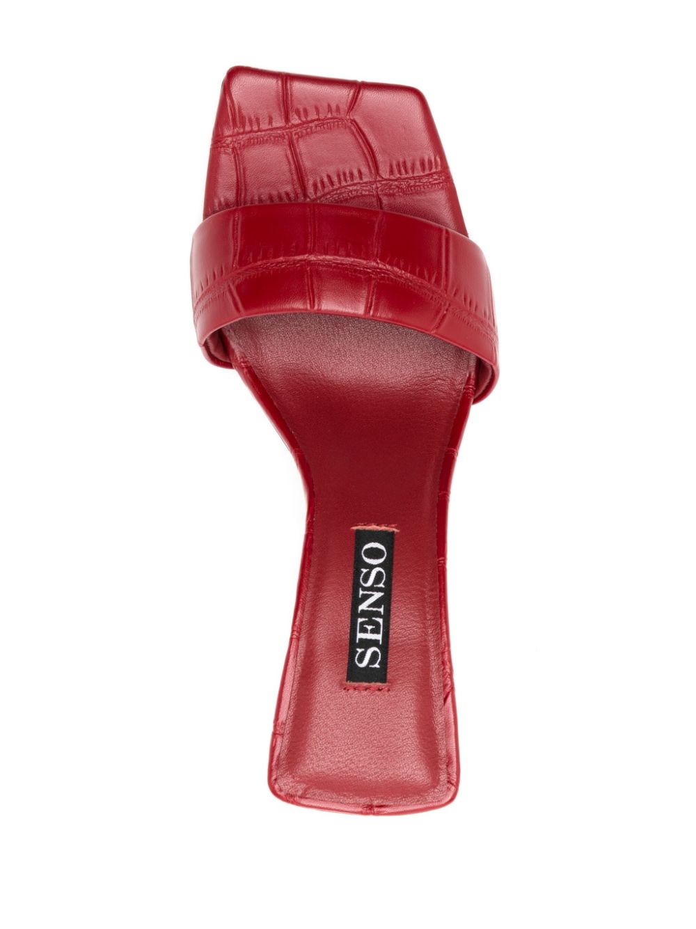 Senso Floss 90 mm leren pumps met vierkante neus Rood