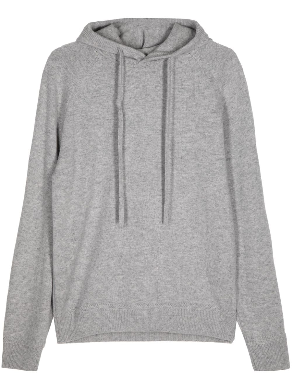 Man On The Boon. Drawstring Cashmere Hoodie In Grey