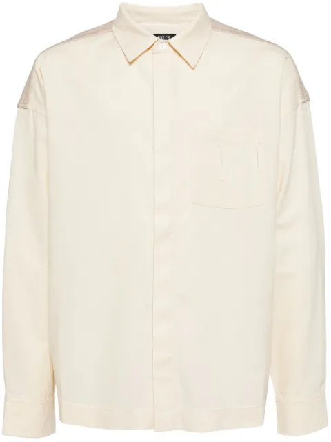 FIVE CM corduroy-panel button-up shirt