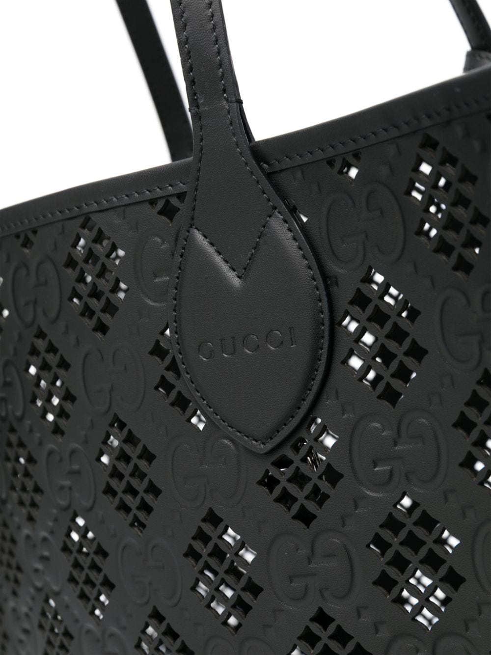 Shop Gucci Ophidia Perforated Tote Bag In Schwarz