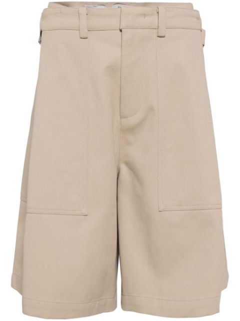 System straight-leg cotton bermuda shorts