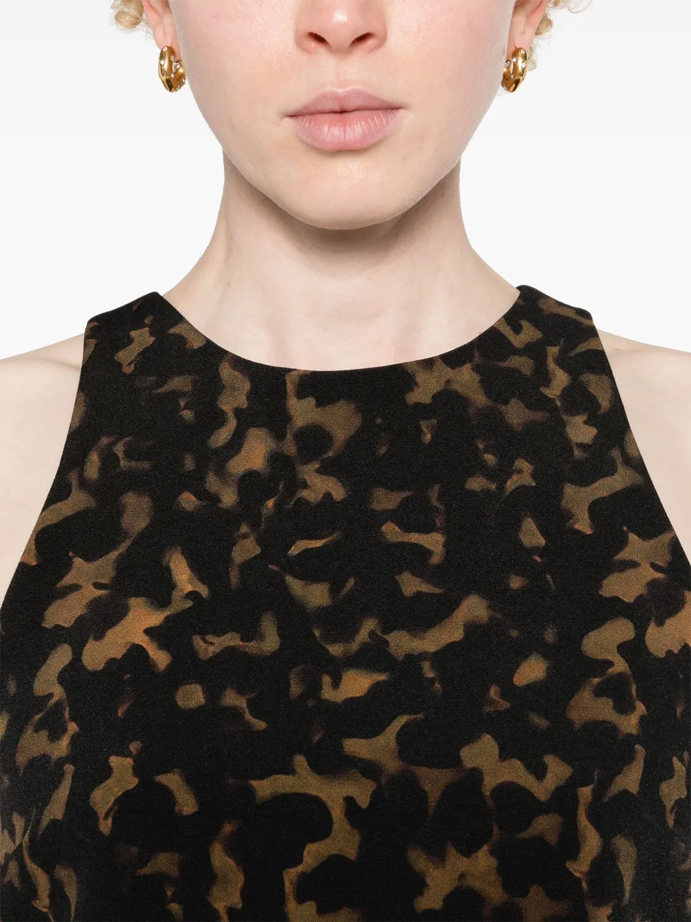 Shop Theory Tortoiseshell Shift Dress In Brown